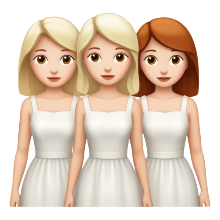 three women in white dresses sticker