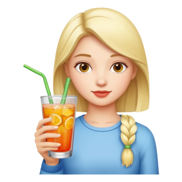 girl with drink  sticker