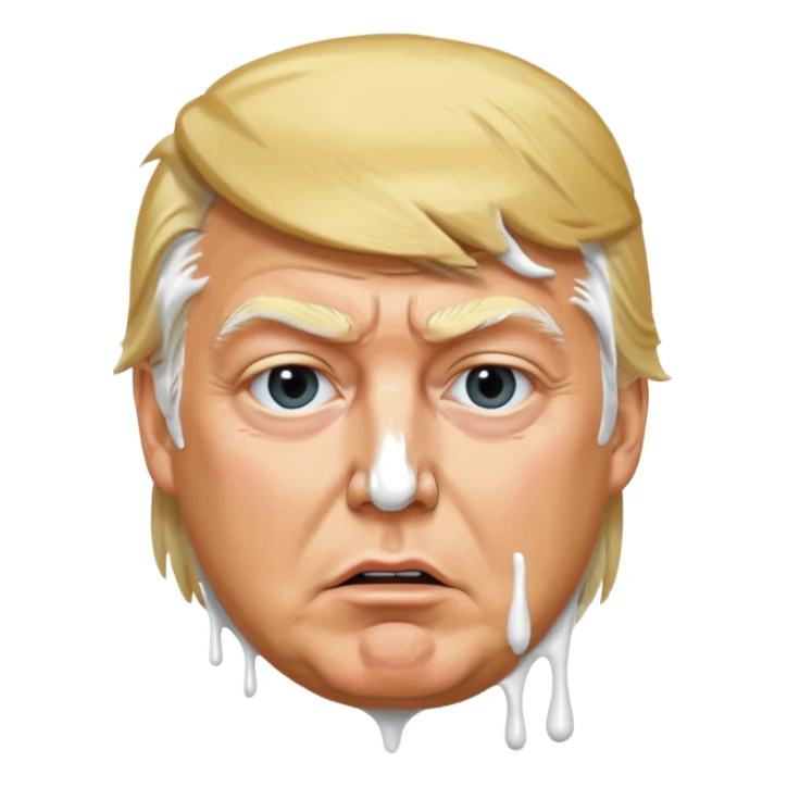 Donald trump white paint pouring down face sticker