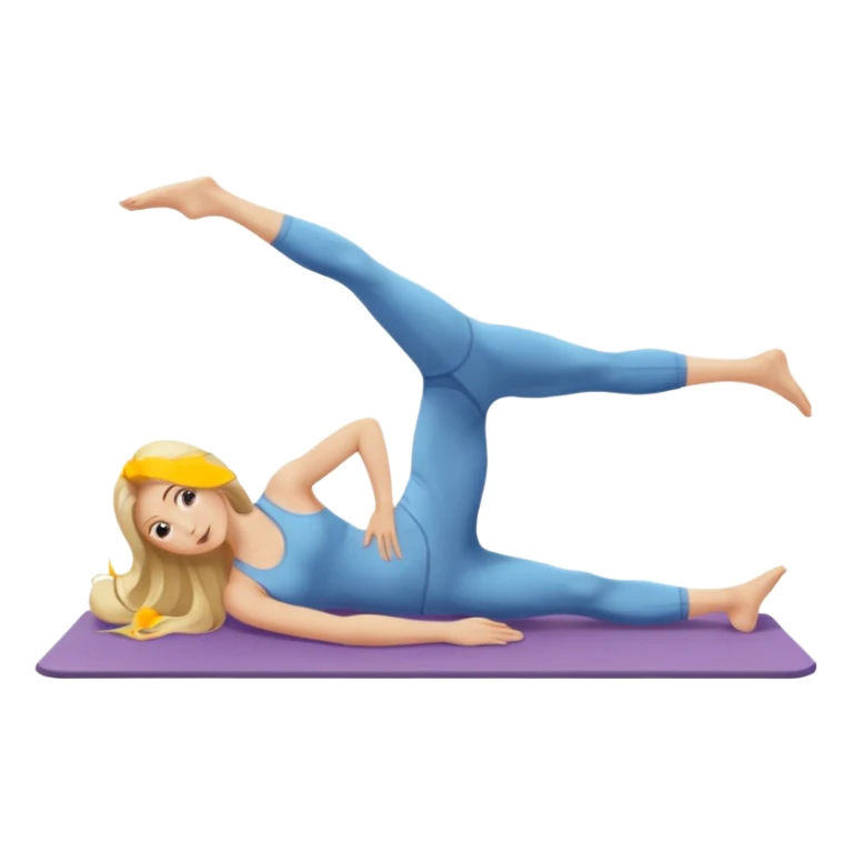 Blonde long hair lady doing Pilates sticker