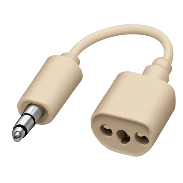 beige stereo adapter mini jack to big jack for headphones  sticker