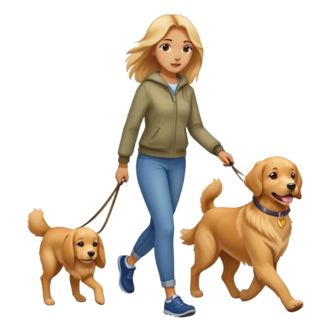 Beautiful girl walking a golden retriever dog sticker