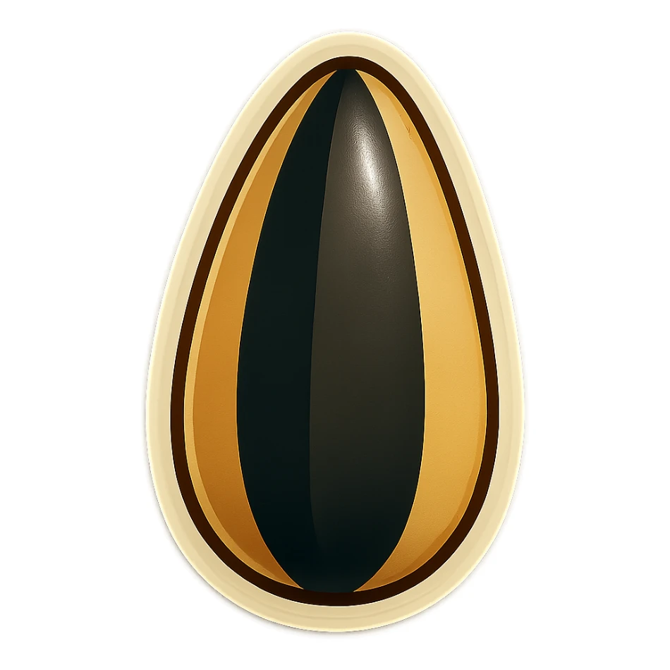 Make the sunflower seed with a transparent background, keep the original retro stickers style. sticker