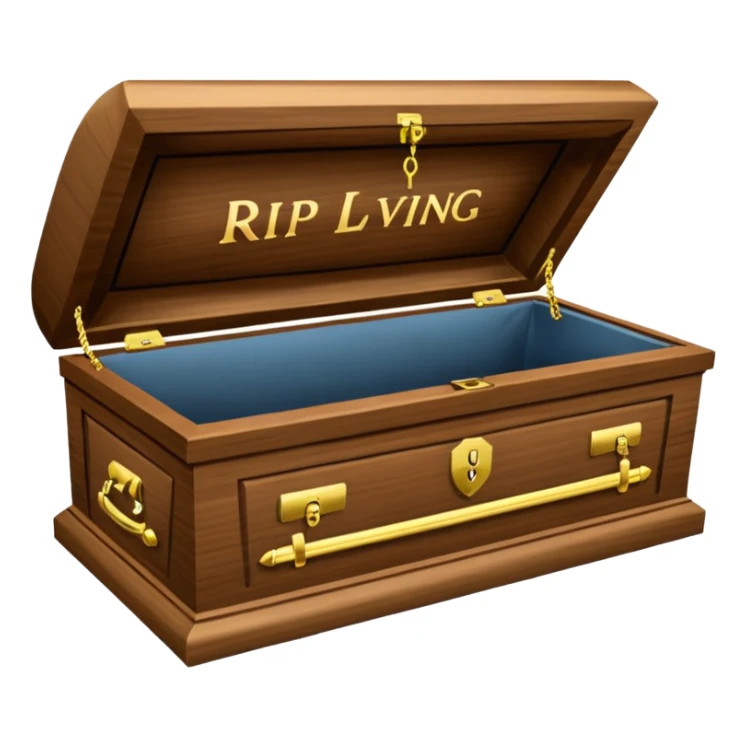r.i.p. casket saying r.i.p livin sticker