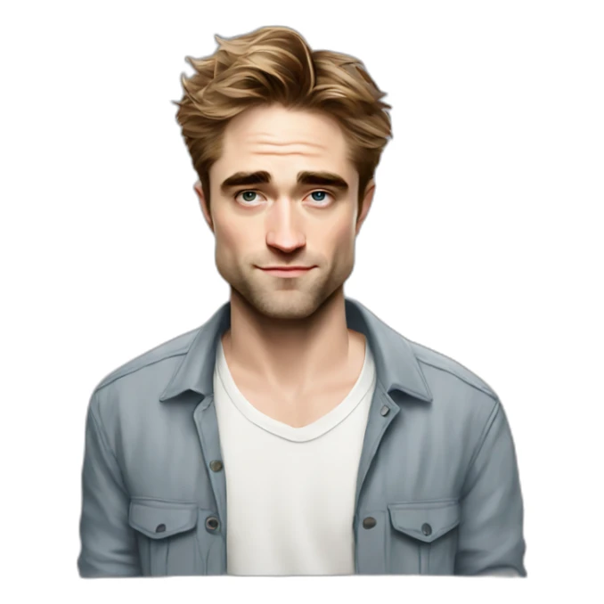 robert-pattinson cartoon wearing shirt sticker