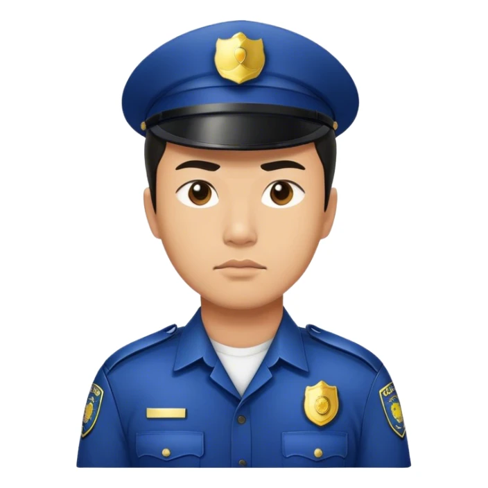 asian man Police officer, serious sticker