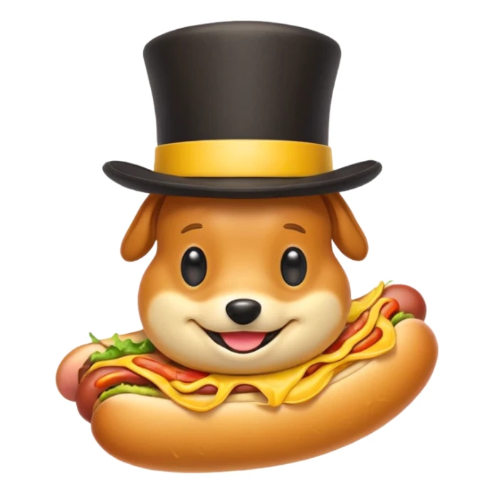 hotdog in a tophat sticker