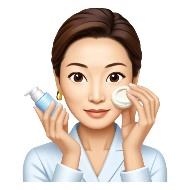 skin care cream application Michelle Yeoh sticker
