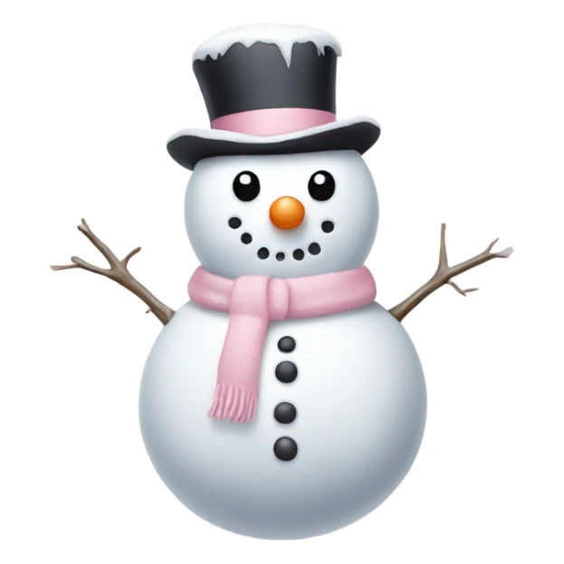 Cute white and light pink snowman sticker
