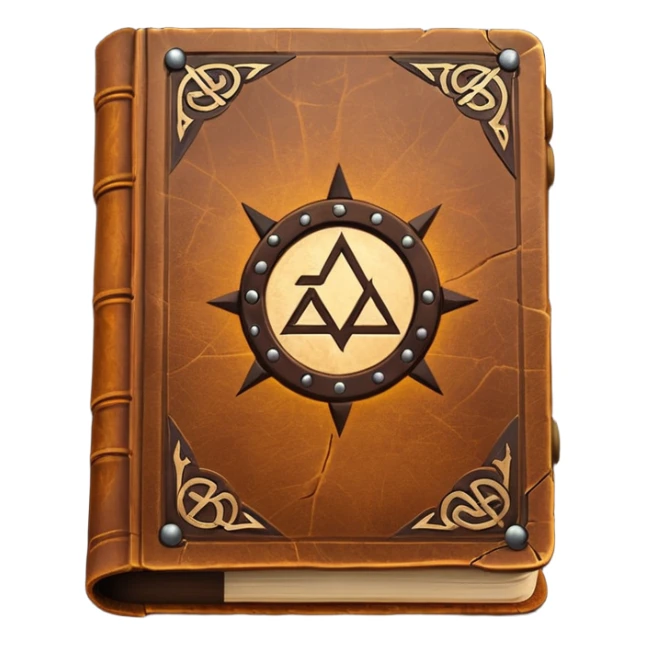 Spell Book – Old leather book glowing with runes sticker