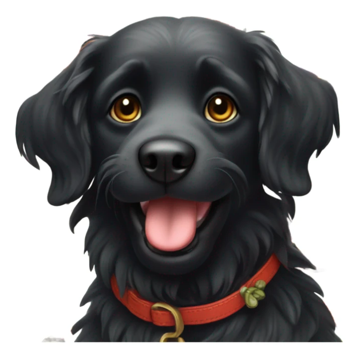 Black Dog farting poppy flower sticker