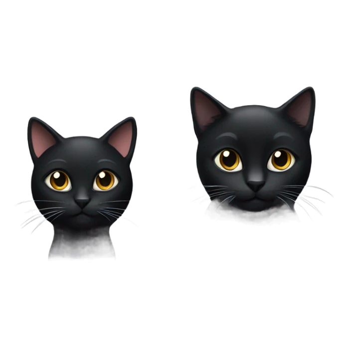 Black cat and small black and white cat  sticker