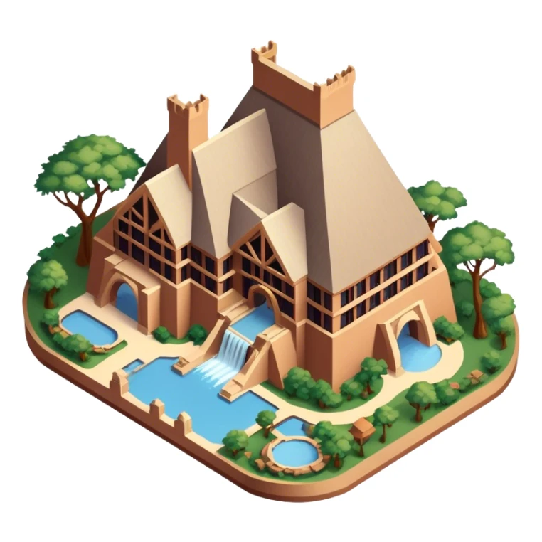 Disney World's Animal Kingdom Lodge hotel, isometric exterior view  sticker