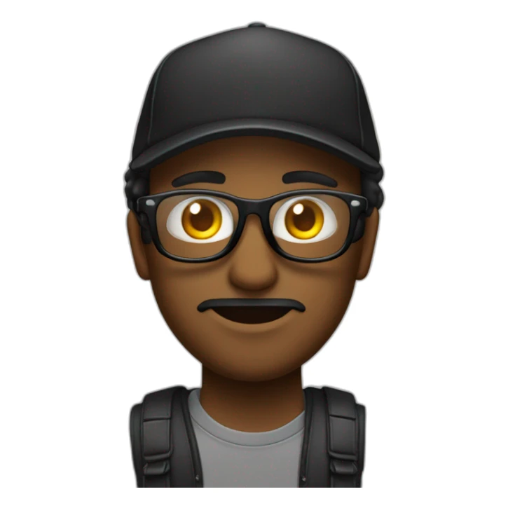 Hombre negro calvo con gafas de sol y gorra hacía atras sticker