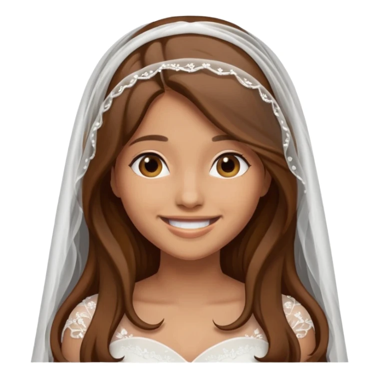 beautiful girl with long hair getting married veil covering face sticker
