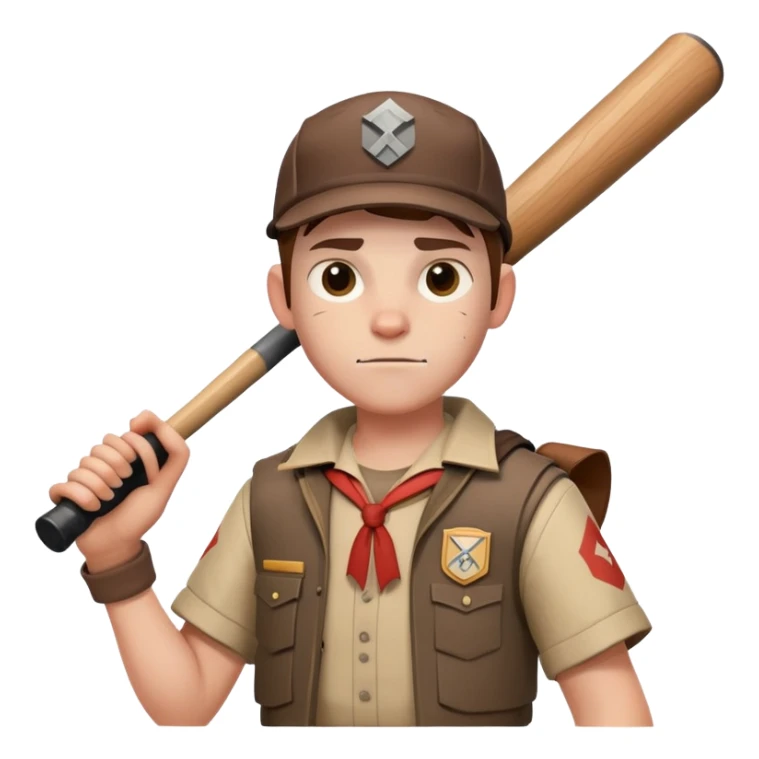 Scout character from Team Fortress 2 with baseball bat sticker