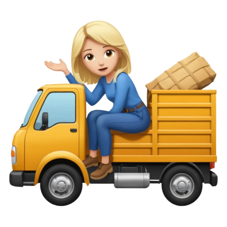 blonde girl falling out of a truck sticker