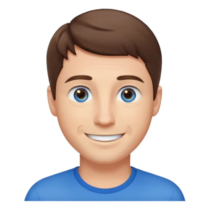 adult male with short, brown hair and blue eys sticker