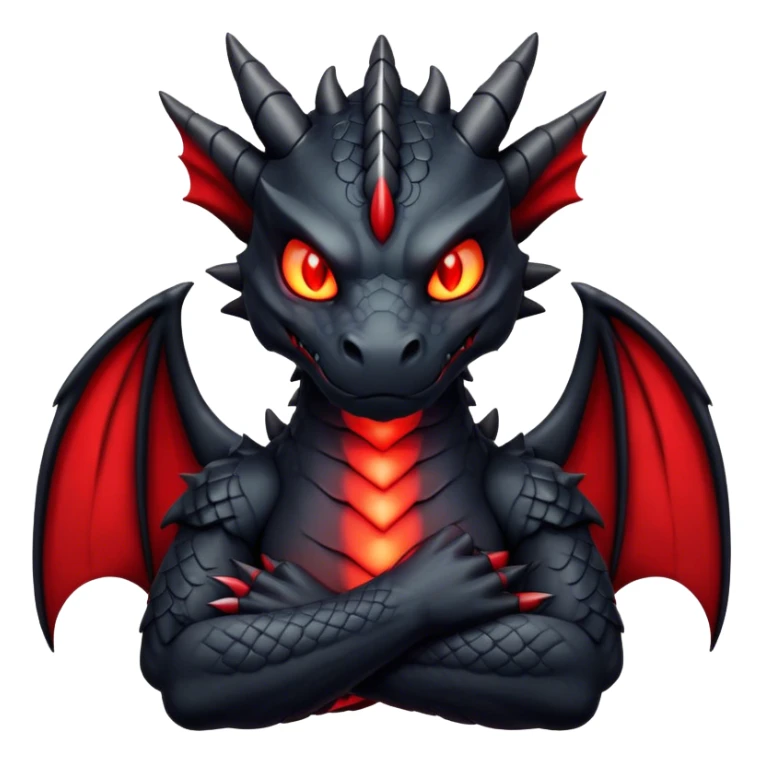 Black dragon with crossed arms sticker