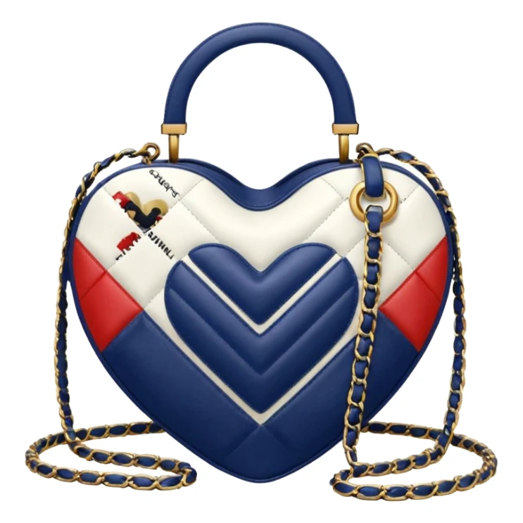 chanel heart shape bag white color bag sticker