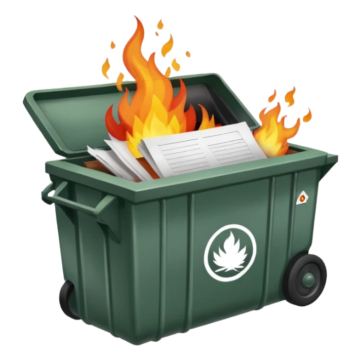 Flaming dumpster fire with "Indian bureaucracy" at the center. sticker