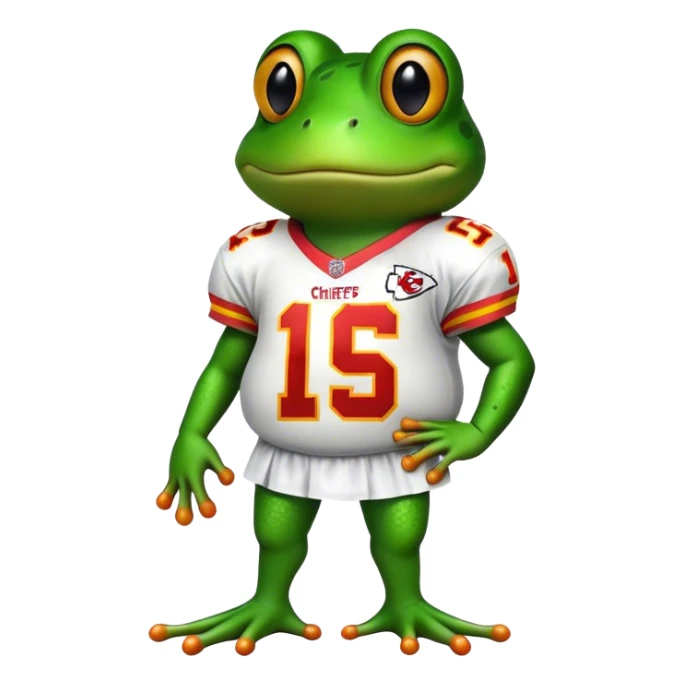 Frog wearing KC chiefs football jersey  sticker