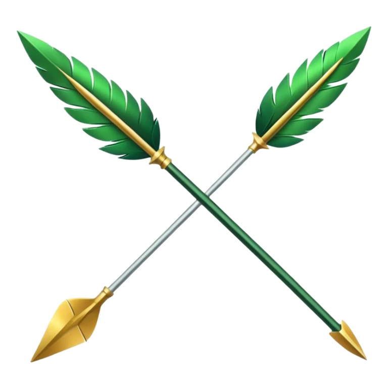 arrow in golden and green colours sticker