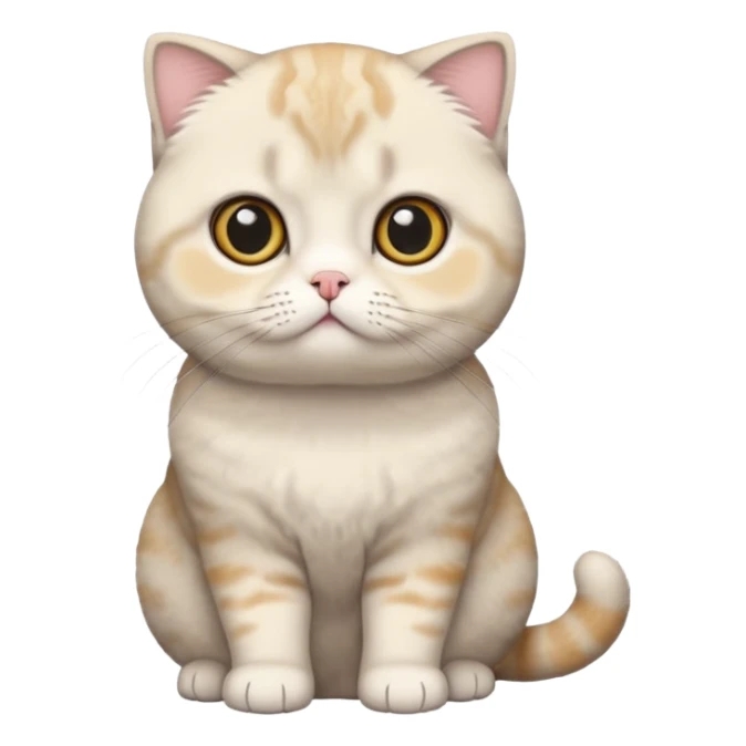 full body of scotish fold cat, front view sticker