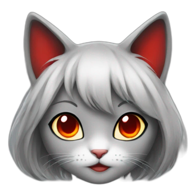 cat girl with red eyes love sticker