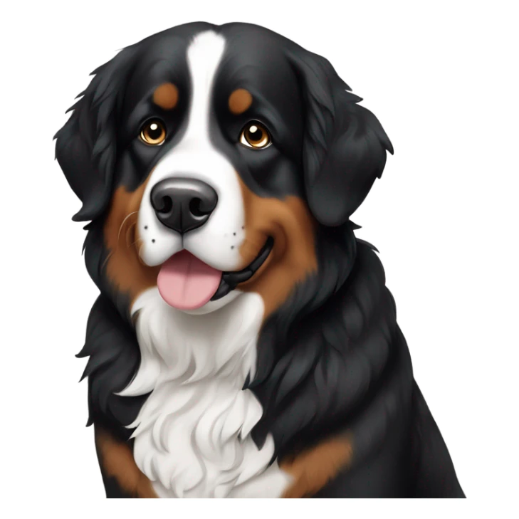 bernese mountain dog with black heart nose sticker