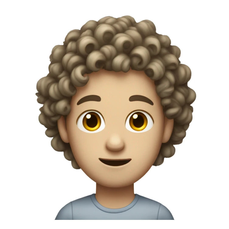A white-skinned young man with curly hair says no sticker