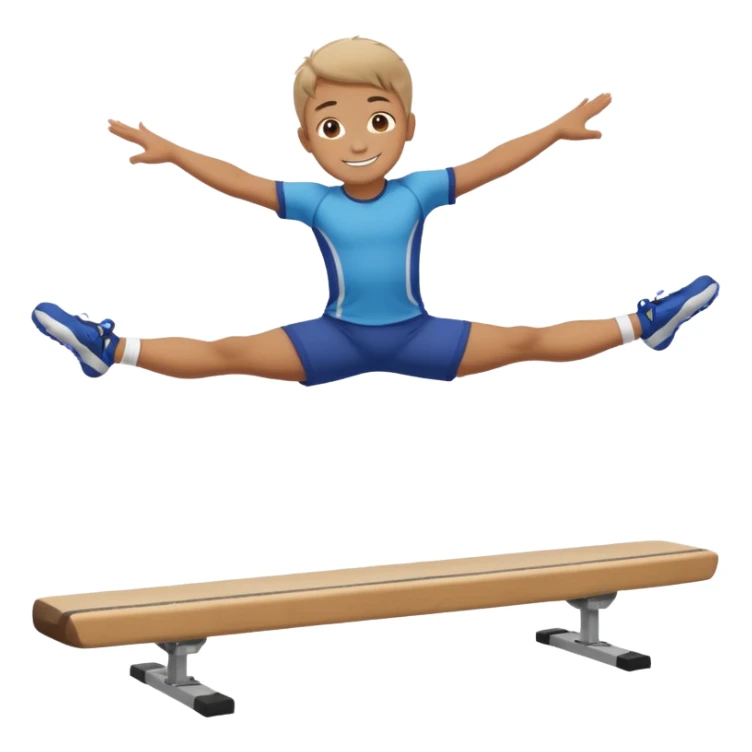 balance beam with a boy balancing on top flipping emoji sticker