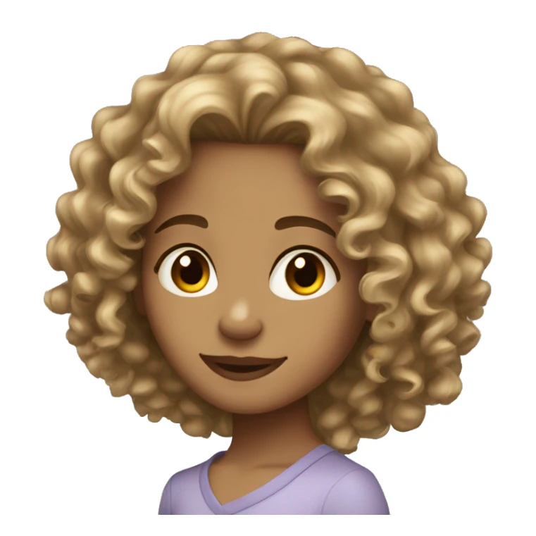 long curly hair light skin toned girl sticker