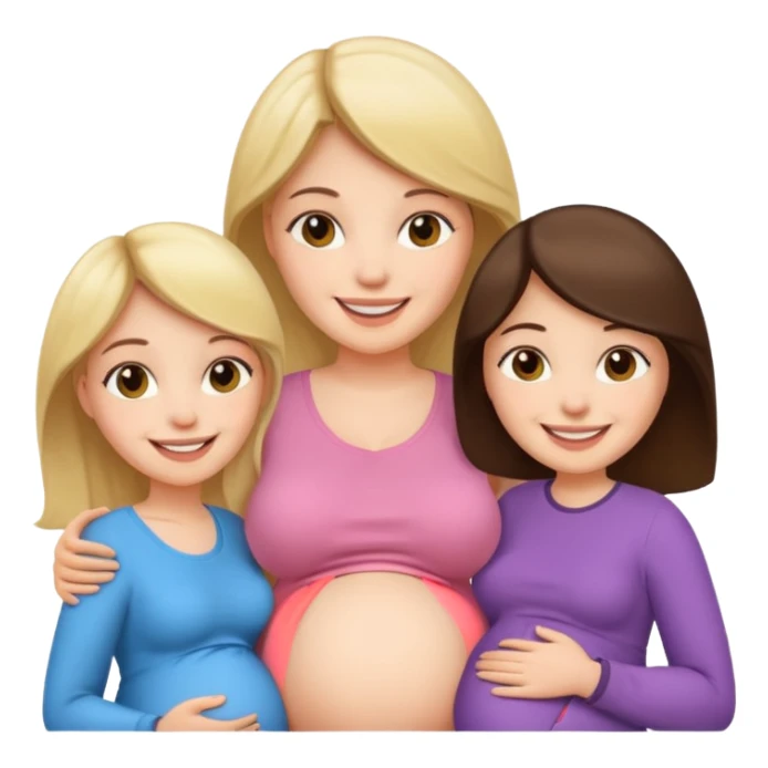One pregnant woman with her two friends  sticker