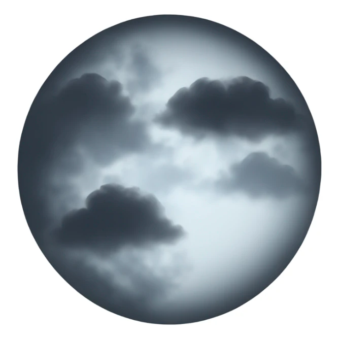 Big moon hidden behind a haze of clouds  sticker