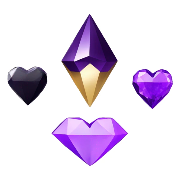 ￼ Black heart with purple diamonds On the side￼ sticker