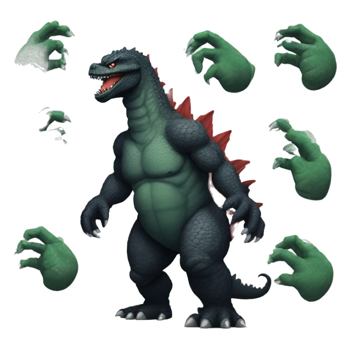 Godzilla with big tattoos on his skin sticker