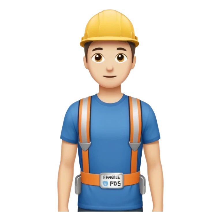 Apartment Mover, Fragile-Label Runner with tape belt. sticker