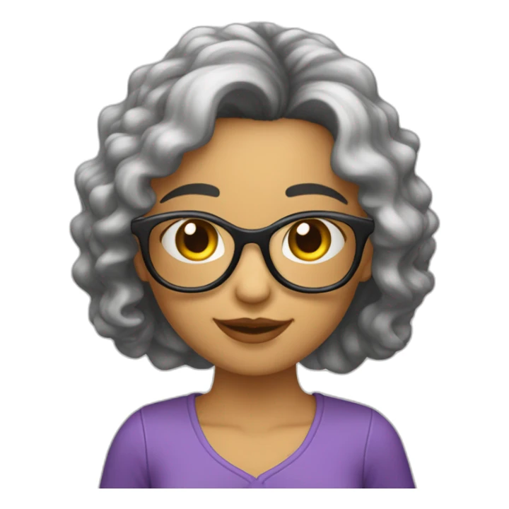 una chica con cabello con rallitos y lentes joven sticker