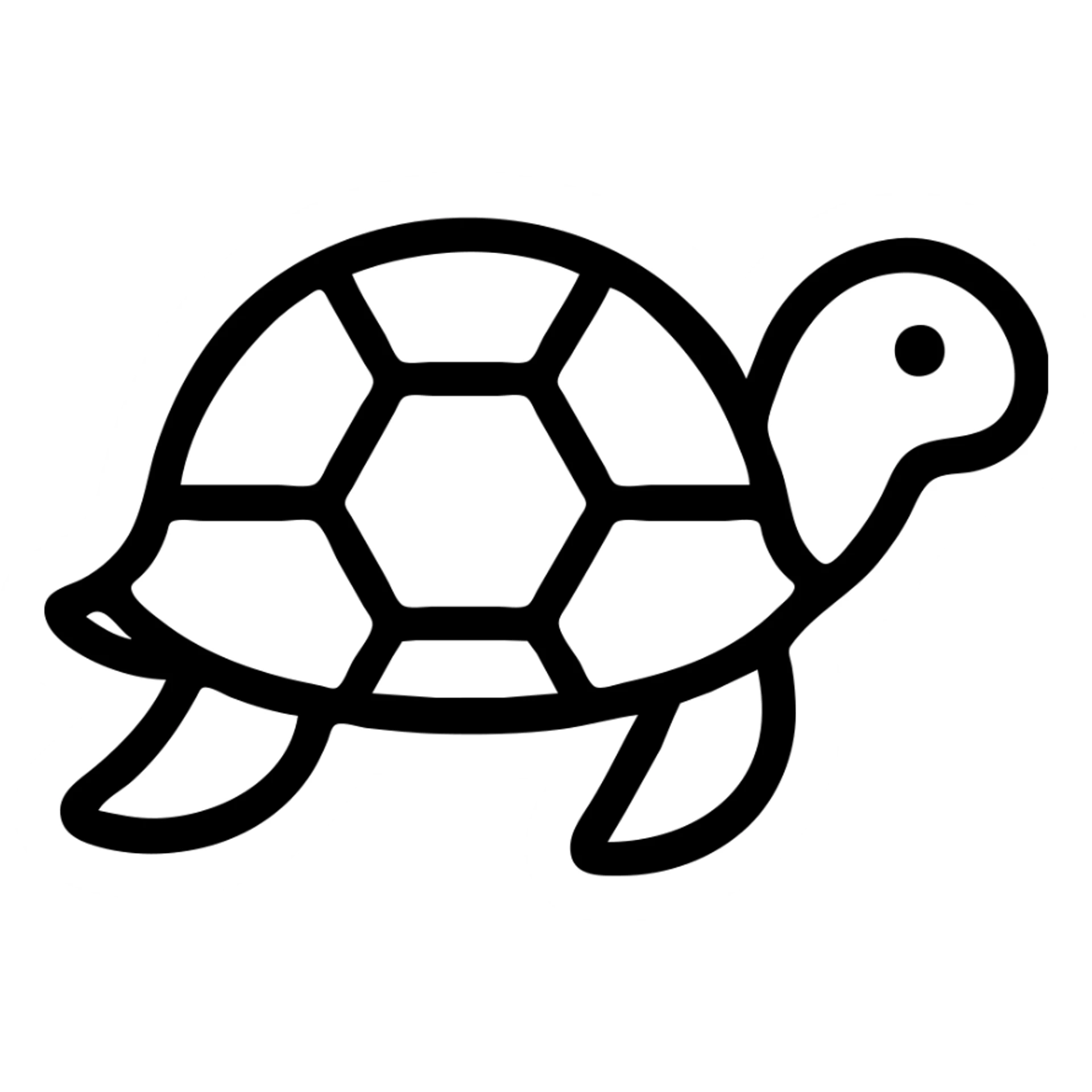 turtle icon, outlined style, modern, black lines, no fill sticker