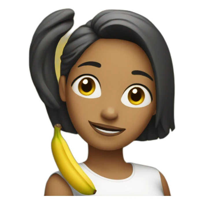 woman as a banana sticker