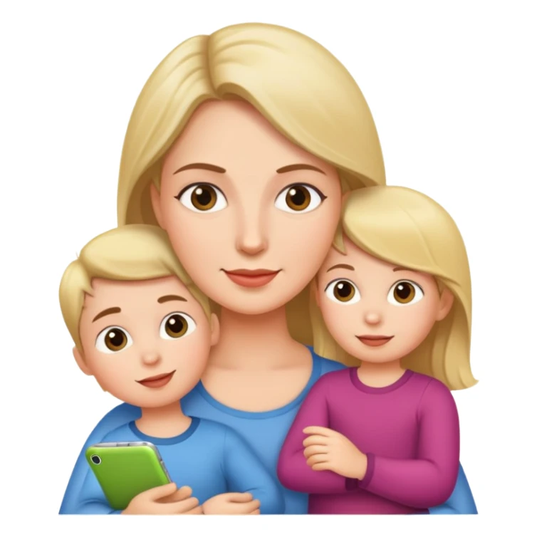 Busy mom with 2 kids sticker