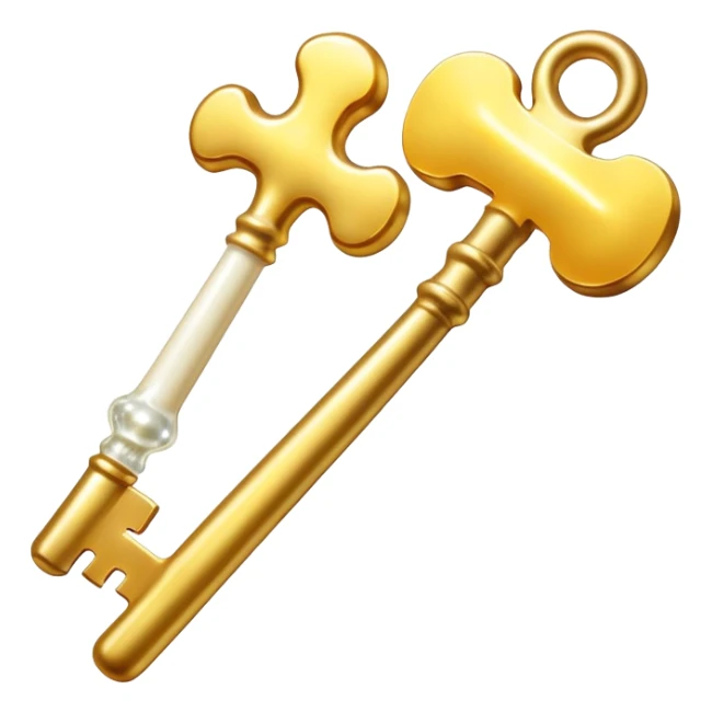 Radiant vitamin K2 appearing as a bright golden key next to a bone that glows with a magical light. The key and bone are connected by shimmering particles, showing how K2 unlocks bone strength and health. sticker