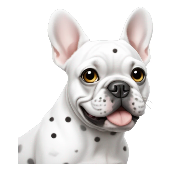 French bulldog full white with Little dots  sticker