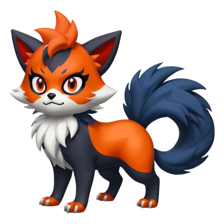 Furfrou-Litten-Absol-Zorua-Sprigatito-fusion, full body sticker