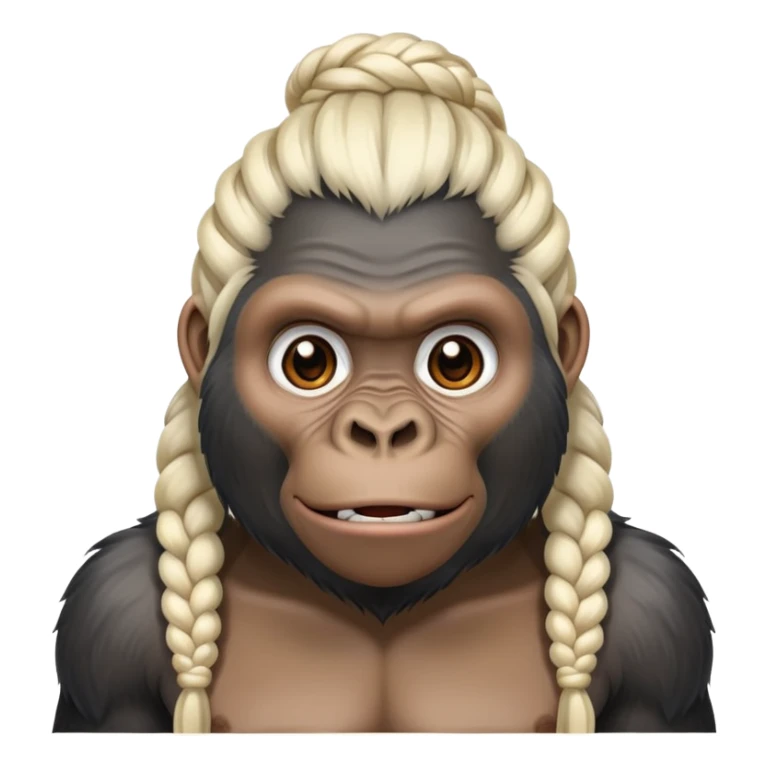 Gorilla white braids sticker