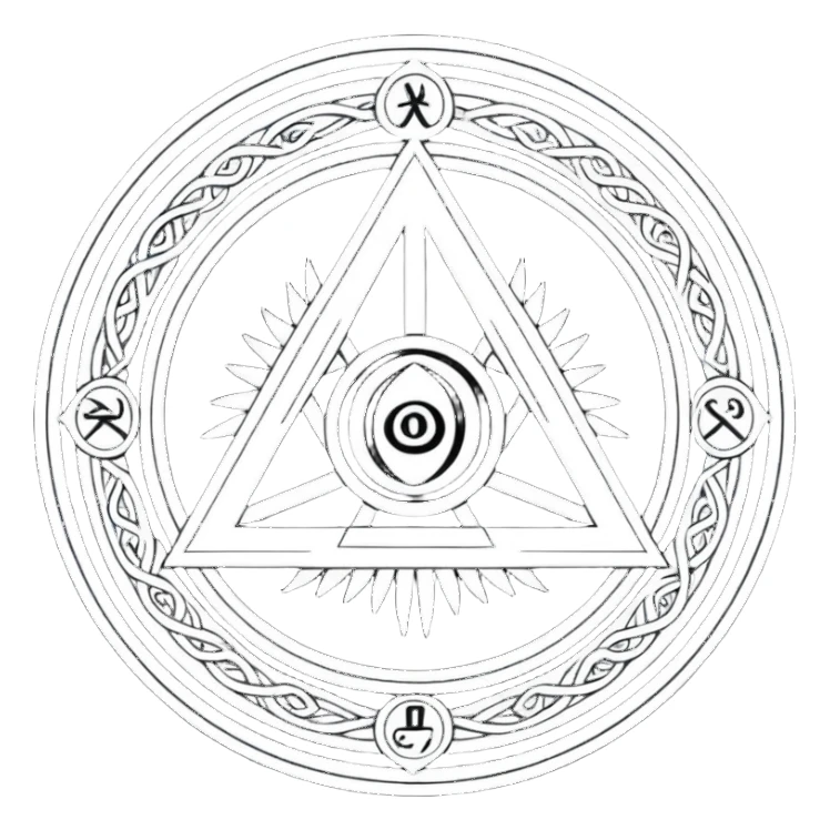 Eliphas Levi sigil, mystical occult symbol, intricate lines sticker