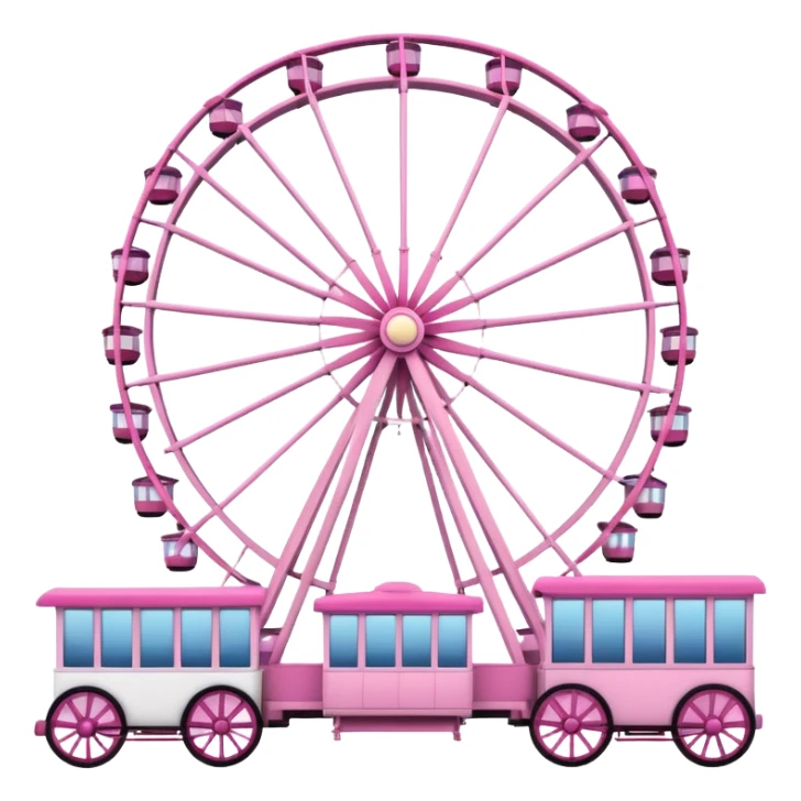 mix light pink dark pink and white theme park Ferris wheel sticker