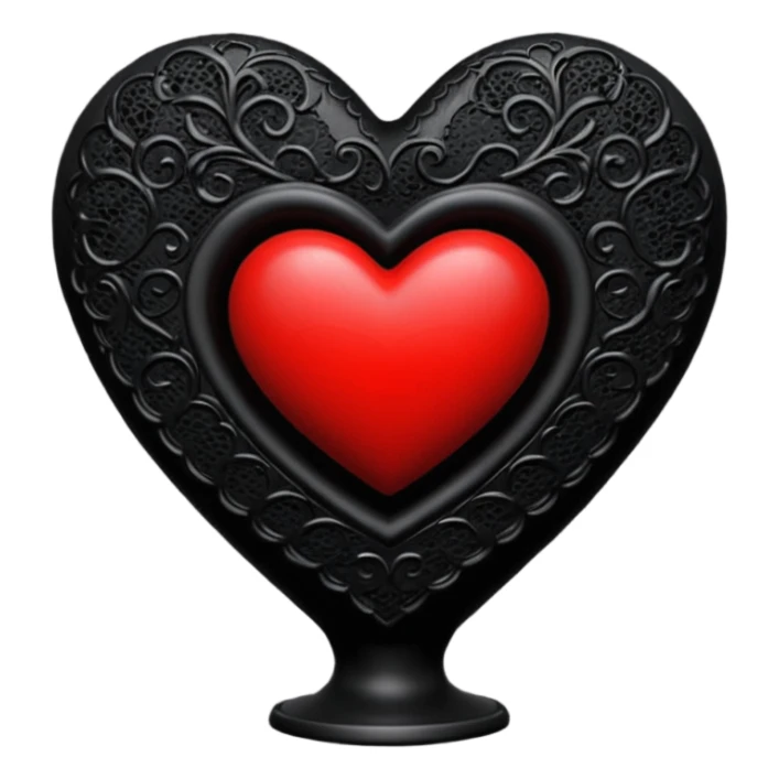 goth themed heart with a black lace vase sticker