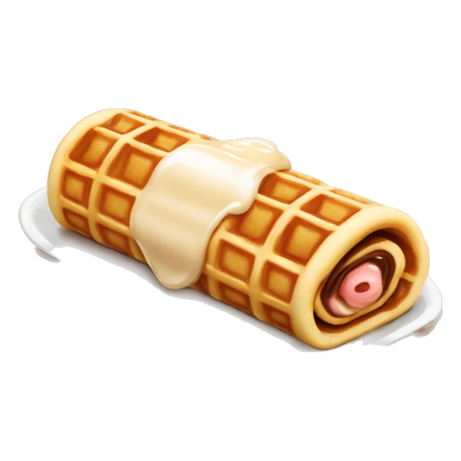 dessert waffle roll with brown condensed milk inside it sticker